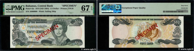 Country : BAHAMAS 
Face Value : 50 Cents Spécimen 
Date : (1984) 
Period/Provinc...