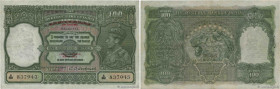 Country : BURMA (SEE MYANMAR) 
Face Value : 100 Rupees 
Date : (1947) 
Period/Province/Bank : Burma Currency Board 
Catalogue reference : P.33 
Alphab...