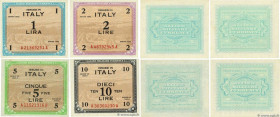 Country : ITALY 
Face Value : 1 au 10 Lire Lot 
Date : 1943 
Period/Province/Bank : Allied Military Currency 
Catalogue reference : P..10b, PM.11a, PM...