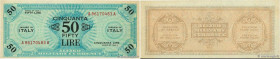 Country : ITALY 
Face Value : 50 Lire 
Date : 1943 
Period/Province/Bank : Allied Military Currency 
Catalogue reference : P..20a 
Alphabet - signatur...