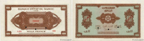 Country : MOROCCO 
Face Value : 1000 Francs Spécimen 
Date : 01 mars 1944 
Period/Province/Bank : Banque d'État du Maroc 
Catalogue reference : P.28s ...