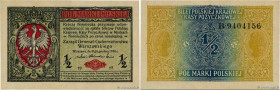 Country : POLAND 
Face Value : 1/2 Marki 
Date : 1917 
Period/Province/Bank : Polska Krajowa Kasa Pozyczkowa 
Catalogue reference : P.7 
Alphabet - si...