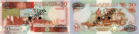 Country : SOMALIA 
Face Value : 50 Shilin Spécimen 
Date : 1983 
Period/Province/Bank : Central Bank of Somalia 
Catalogue reference : P.34as 
Alphabe...