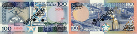 Country : SOMALIA 
Face Value : 100 Shilin Spécimen 
Date : 1983 
Period/Province/Bank : Central Bank of Somalia 
Catalogue reference : P.35as 
Alphab...