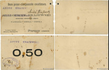 Country : TAHITI 
Face Value : 50 Centimes 
Date : (1920) 
Period/Province/Bank : Banque André Krajewski 
Catalogue reference : P.- 
Additional refere...