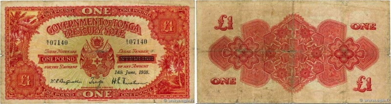 Country : TONGA 
Face Value : 1 Pound 
Date : 14 juin 1938 
Period/Province/Bank...