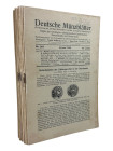 Deutsche Münzblätter
 12. Band (Neue Folge). 56.-57. Jahrgang 1936 - 1937. Nrn. 397 - 420. 424 S., 26 Tfn. Lose Lagen, eine Tafel in Kopie