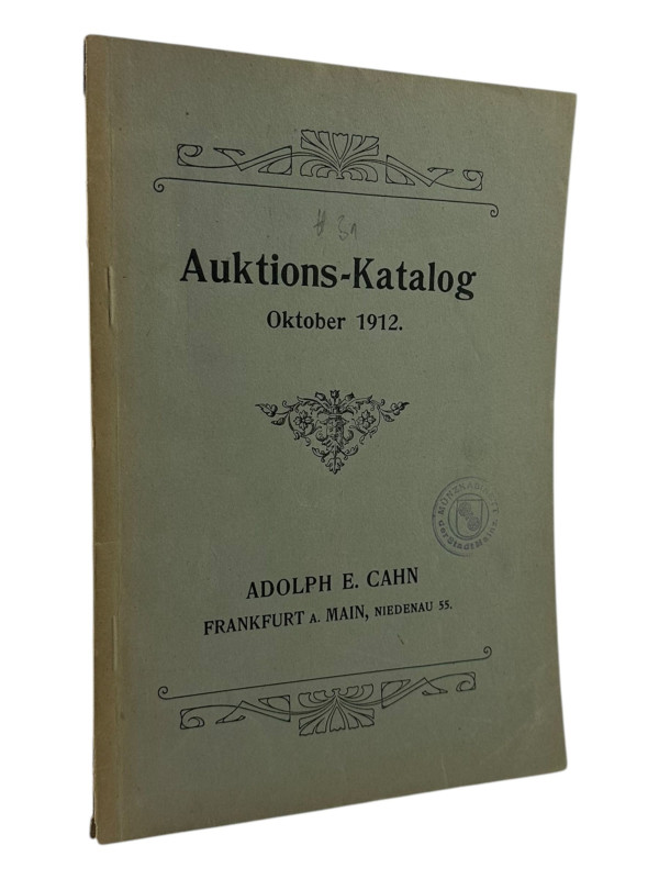 Cahn, A.E., Frankfurt a.M. Auktion 31 vom 24.10.1912
 Slg. Dietel. Sachsen, ern...