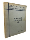 Cahn, A.E., Frankfurt a.M. Auktion 72 vom 30.11.1931
 Slg. des herzoglich-anhaltischen Münzkabinetts. Teil III. Römisch-Deutsches Reich. 1482 Nrn., 1...