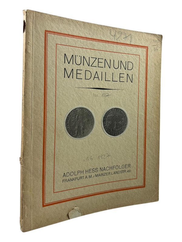 Hess Nachf., A., Frankfurt a.M. Auktion 187 vom 21.06.1927
 Münzen und Medaille...