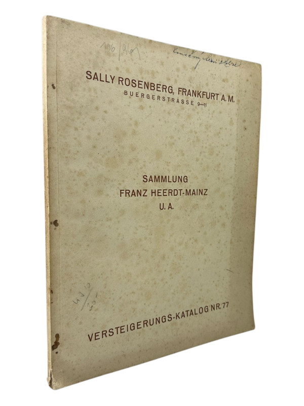 Rosenberg, S., Frankfurt Auktion 77 vom 10.10.1933
 Slg. Franz Heerdt, Mainz I....