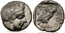 ATTICA. Athens. Ca. 440-404 BC. AR tetradrachm (24mm, 17.15 gm, 10h). NGC Choice XF 5/5 - 3/5, brushed. Mid-mass coinage issue. Head of Athena right, ...