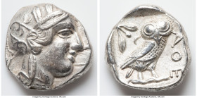ATTICA. Athens. Ca. 440-404 BC. AR tetradrachm (25mm, 16.86 gm, 9h). VF. Mid-mass coinage issue. Head of Athena right, wearing earring, necklace, and ...