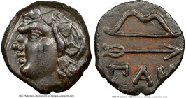 CIMMERIAN BOSPOROS. Panticapaeum. Ca. 4th-3rd Centuries BC. AE (17mm, 4.60 gm, 12h). NGC Choice XF 4/5 - 4/5. Head of young Pan left, crowned with ivy...