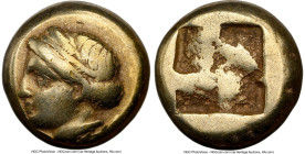 IONIA. Phocaea. Ca. 477-388 BC. EL sixth-stater or hecte (10mm, 2.52 gm). NGC Fine 5/5 - 4/5. Head of young female left, wearing double taenia, hair c...