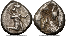 ACHAEMENID PERSIA. Darius I-Xerxes II (ca. 5th century BC). AR siglos (16mm). NGC XF. Lydo-Milesian standard. Sardes, ca. 485-420 BC. Persian king or ...