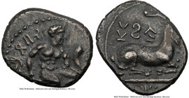 CYPRUS. Salamis. Evagoras I (411-374/3 BC). AR third-stater or tetrobol (15mm, 3.00 gm, 4h). NGC Choice VF 3/5 - 3/5. E u va-ko-ro (Cypriot), Heracles...