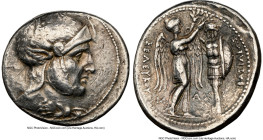 SELEUCID KINGDOM. Seleucus I Nicator (312-281 BC). AR tetradrachm (28mm, 16.97 gm, 8h). NGC VF 5/5 - 2/5, graffiti. Susa, ca. 305/4-295 BC. Head of Se...