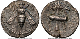 PHOENICIA. Aradus. Ca. 2nd century BC. AR drachm17mm, 3.77 gm, 12h). NGC XF 5/5 - 2/5, edge filing. Dated Civic Year 98 (162/1 BC). Bee seen from abov...