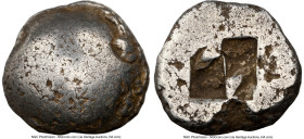 ASIA MINOR. Uncertain Mint. Ca. late 6th-early 5th centuries BC. AR stater (18mm, 10.92 gm). NGC Choice VF 4/5 - 4/5. Blank / Two incuse trapezoids, s...