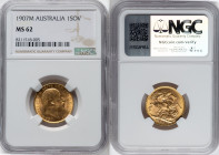 Edward VII gold Sovereign 1907-M MS62 NGC, Melbourne mint, KM15, S-3971. HID09801242017 © 2024 Heritage Auctions | All Rights Reserved www.HA.com/Texa...