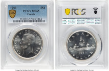 George VI Dollar 1950 MS65 PCGS, Royal Canadian mint, KM46. "Logs on Island" variety from heavy die polishing. HID09801242017 © 2024 Heritage Auctions...