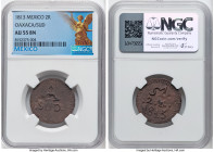 Oaxaca. War of Independence SUD 2 Reales 1813 AU55 Brown NGC, KM226.1. HID09801242017 © 2024 Heritage Auctions | All Rights Reserved www.HA.com/TexasA...