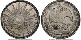 Republic 8 Reales 1830 Go-MJ AU Details (Obverse Spot Removed) NGC, Guanajuato mint, KM377.8, DP-Go11. Single dot after date. A bold rendition of type...