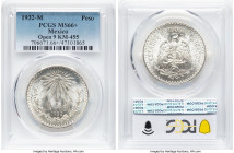 Estados Unidos Peso 1932-M MS66+ PCGS, Mexico City mint, KM455. Open "9" variety. HID09801242017 © 2024 Heritage Auctions | All Rights Reserved www.HA...