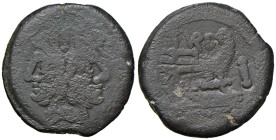 Papiria Asse (169-157 a.C.) - Testa di Giano - R/ Prua a d. - Sear 709 AE (g 26,13)

MB