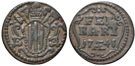 Benedetto XIV (1740-1758) Ferrara - Quattrino 1745 - Munt. 390 CU (g 1,51)

BB+