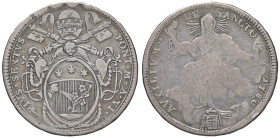 Pio VI (1774-1799) Mezzo scudo 1780 A. VI - Munt. 26 AG (g 12,89) R Con cartellino da vecchia raccolta

MB-qBB