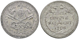 Pio VI (1774-1799) 25 Baiocchi 1796 A. XXII - Munt. 72 MI (g 9,47) Graffietti al R/

MB/qBB