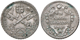 Pio VI (1774-1799) Carlino 1780 - Munt. 87 AG (g 2,68) Macchioline

BB