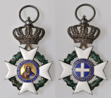 GRECIA. Ordine di Redeemer istituito nel 1833 - Decorazione smaltata, Croce da cavaliere sormontatata da corona con anello - Borna Barak 106 - (g 15,4...