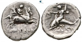 Calabria. Tarentum 325-281 BC. Fourrée Nomos AR