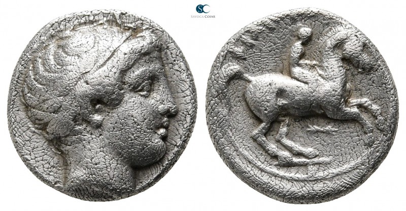 Kings of Macedon. Pella. Philip II. 359-336 BC. 
1/5 Tetradrachm

14mm., 2,75...