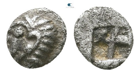 Ionia. Kolophon circa 530-500 BC. 
Tetartemorion AR

5mm., 0,13g.



very...