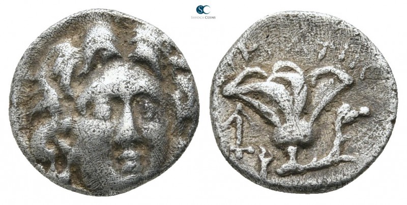 Islands off Caria. Rhodos circa 229-205 BC. 
Hemidrachm AR

10mm., 1,02g.

...