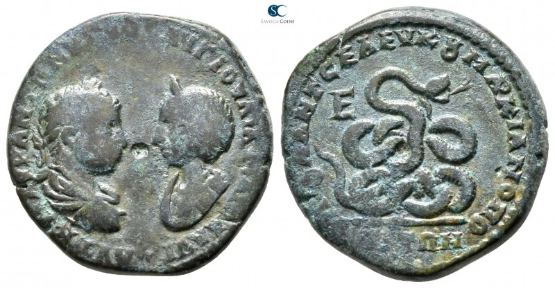 Moesia Inferior. Marcianopolis. Elagabalus and Julia Maesa AD 218-222. 
Pentass...