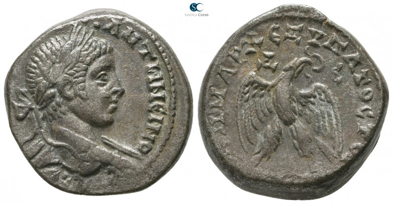 Seleucis and Pieria. Antioch. Elagabalus AD 218-222. 
Tetradrachm BI

25mm., ...