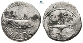 Mark Antony 32-31 BC. Mint moving with Antonius. Denarius AR