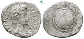Augustus 27 BC-AD 14. Uncertain spanish mint (Colonia Caesaraugusta?). Denarius AR