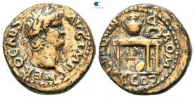 Nero AD 54-68. Lugdunum. Semis Æ
