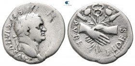 Vespasian AD 69-79. Uncertain mint in Asia Minor (Ephesos?). Denarius AR