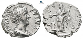 Diva Faustina I AD 140-141. Rome. Denarius AR