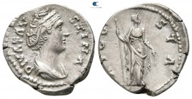 Diva Faustina I AD 140-141. Rome. Denarius AR