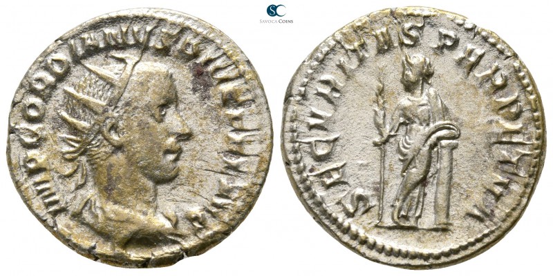 Gordian III. AD 238-244. Rome
Antoninianus AR

22mm., 5,01g.



very fine