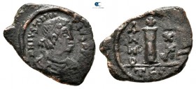 Justinian I. AD 527-565. Thessalonica. Decanummium Æ