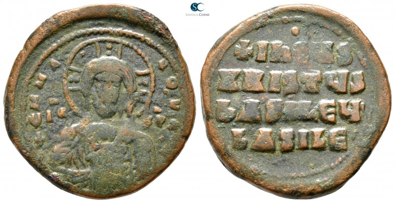 Attributed to Basil II and Constantine VIII AD 976-1028. Constantinople
Follis ...